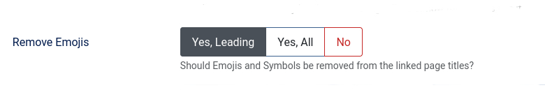 Menu option remove emojis: yes,leading - yes,all - no